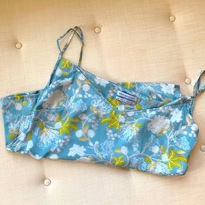 V-neck cowl-back silky floral cami